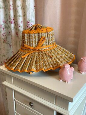 NWT Lorna Murray Luxe Capri Chic Sundeck orange hat, S/maxi